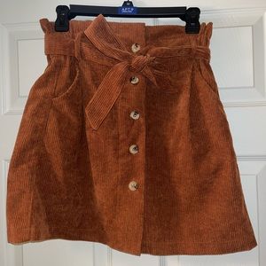 Rust corduroy skirt